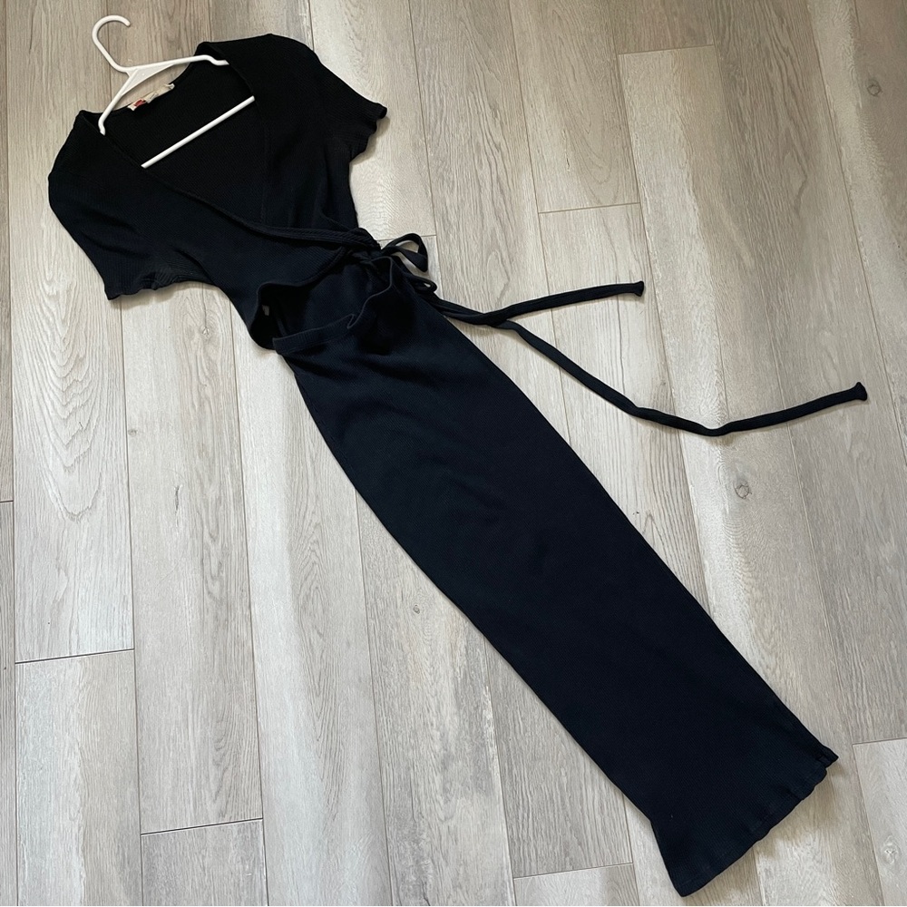 Free People Black Maxi Wrap Dress. FP Beach